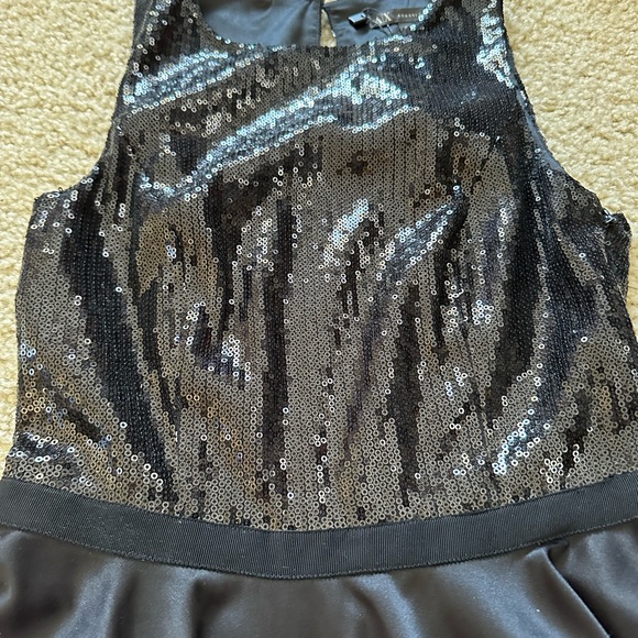 NWT Armani exchange black sequins top with satin skirt dress, holiday party - Picture 2 of 2